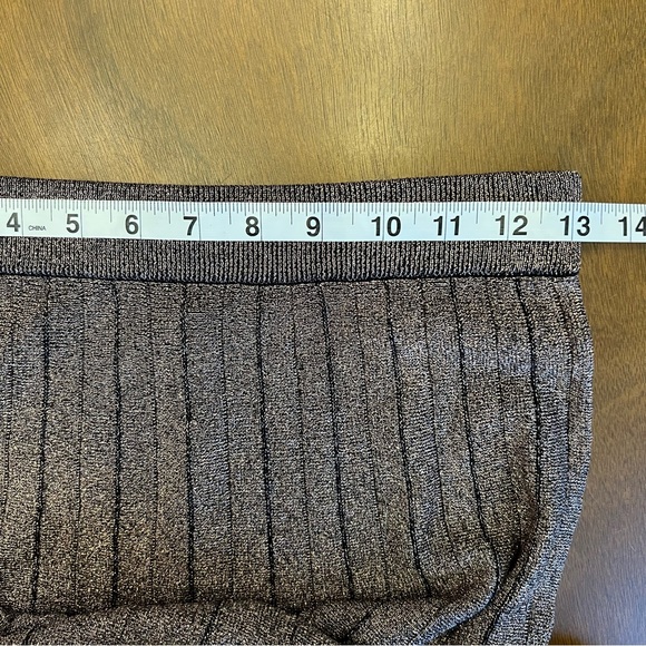 Reiss Bronze Metallic Shimmer Knitted Midi Skirt Size Small NWT - Picture 9 of 16